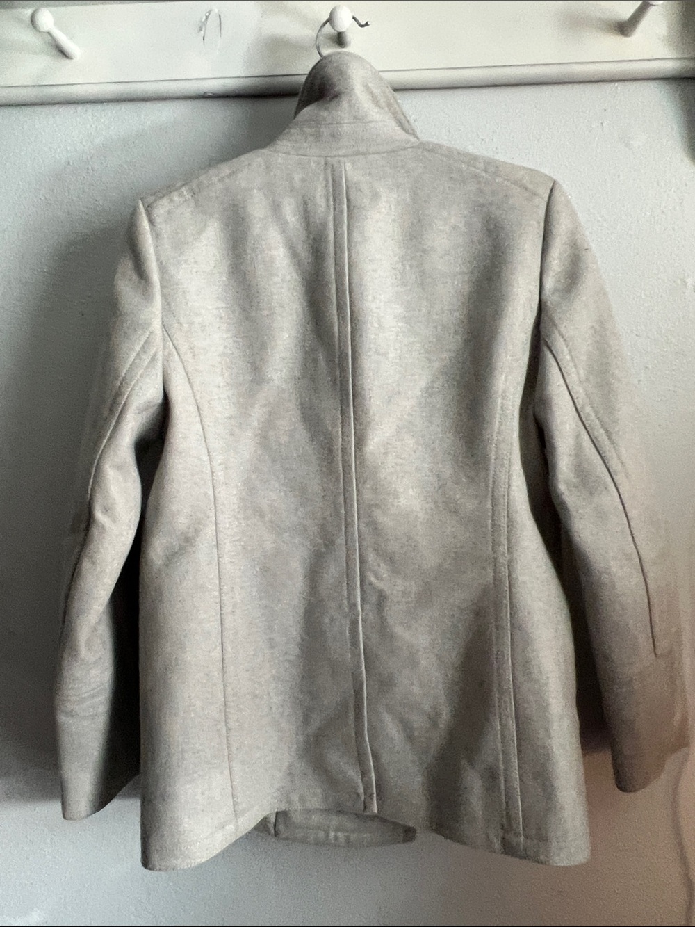 J. Crew Light Gray Double-Breasted Wool Cashmere Peacoat 8 - Picture 5 of 9